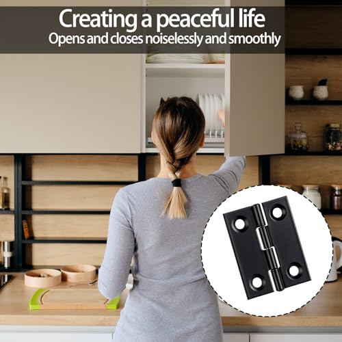 6 Pcs Small Hinges for Cabinet Doors Black Hinges Butt Cabinet Hinge
