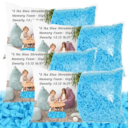 Bean Bag Filler, 20lbs Gel Shredded Memory Foam Filling - size: 20lbs