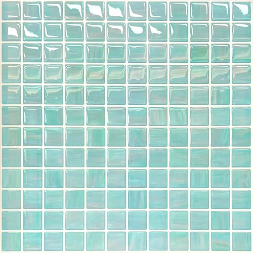 5 Pcs Peel and Stick Backsplash,3D Adhesive Wall Tiles-Ocean Jade - color: Ocean Jade, size: 12"x12"（5 Sheets）