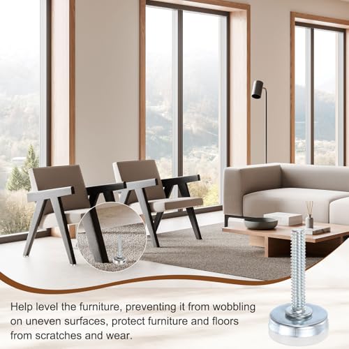 uxcell 4Pcs Furniture Leveling Feet, 1/4"-20x1 x1 Adjustable Metal - size: 1/4"-20 x 1" x 1"