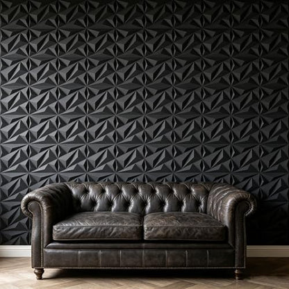 3D Wall Panels 33 Pack, 12×12 Inch Black Diamond Textured PVC Wall Panels, 32 Sq.Ft Coverage, Modern 3D Decorative Wall Tiles, Interior Accent Wall Panels for Living Room, Bedroom,Office, Hotel