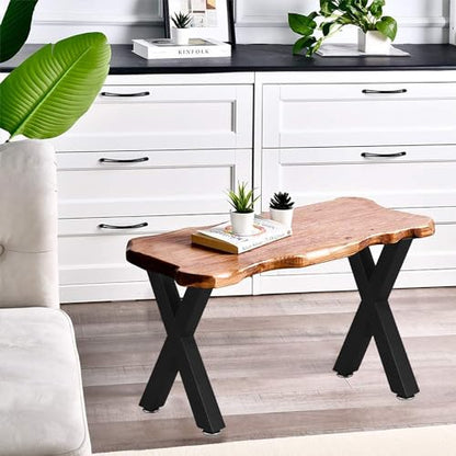 NXN-HOME 16 inch X-Shape Metal Legs, Coffee Table Legs, Bench Metal Legs, Set of 2 Mid Century Home DIY Projects Black Furniture Legs, NXN106 - size: 16 inches-X Shape