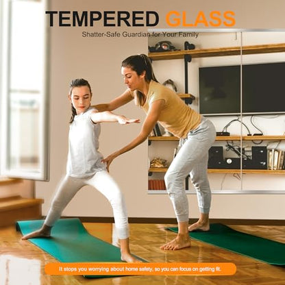 Delma Home Gym Mirror, 48''x28''x2PCS Silver Wall Mounted - size: 48''x28''x2PCS