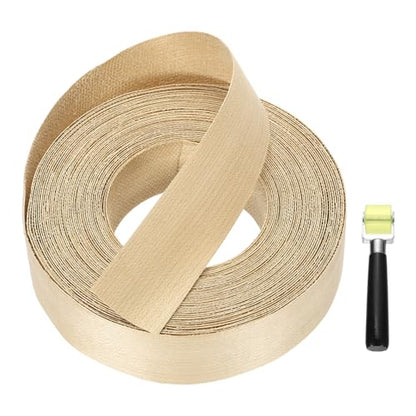 uxcell 1-1/2" x 49 ft Wood Edge Banding Pre-Glued Iron On Strip Maple - color: Maple, size: 1-1/2" x 49 ft
