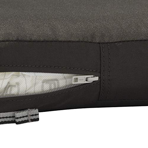 Classic Accessories Ravenna Water-Resistant 19 x 19 x 3 Inch Patio Seat Cushion, Espresso, Chair Seat Cushion - color: Espresso, size: 19"W x 19"D x 3"Thick