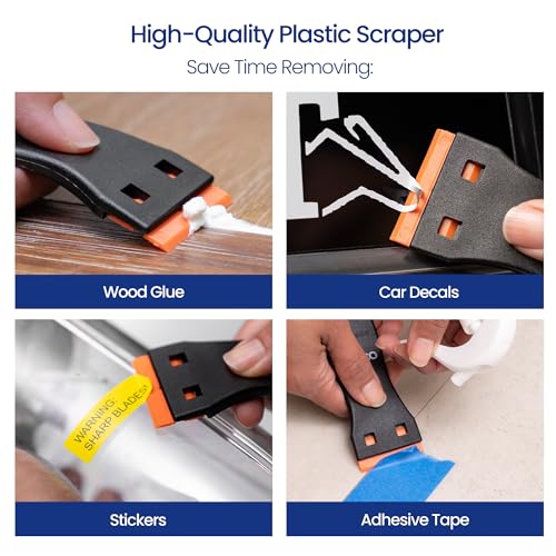 Perco Glue Off Adhesive Remover - New Stronger Formula! - 3.3 oz with Scraper & Plastic Razor | Glue Remover Spray Effortlessly Erase Adhesive Hassles & Car Stickers - for Label Sticker Residue - size: 3.3 Fl Oz (Pack of 1)