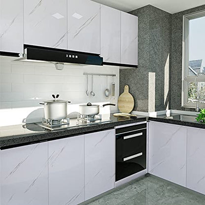 Marble Contact Paper White Peel and Stick Wallpaper 15.8"×118" - size: 15.8" x 118"