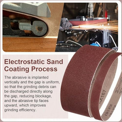 HARFINGTON 4 x 24 Inch Sanding Belts, 10 Pcs 50 Grit Aluminum Oxide Abrasive Belt Sander File Belt for Woodworking, Metal Polishing, Knife Sharpener - size: 4 x 24 Inch(50 Grit)