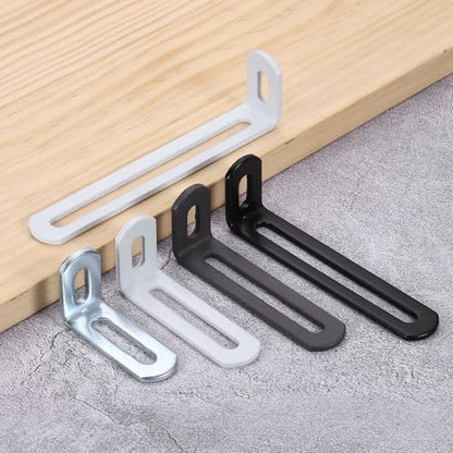 uxcell 8 Pcs Adjustable Right Angle Brackets 2.6"x1.2"x0.7" White - color: White, size: 2.6"x1.2"x0.7"