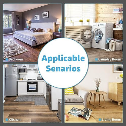 Art3d 30-Pack Peel and Stick Floor Tiles (30 Sq.Ft), White-Washed Oak - color: White-Washed