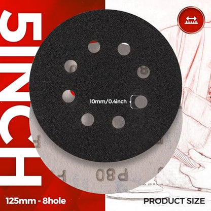 100PCS 5 Inch Sanding Discs 120 Grit Random Orbit Sander Sandpaper - style: Silicon Carbide