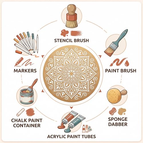 16 Pcs Mandala Stencils for Painting, Floral Geometry for Canvas 6 Inch - color: Mandala