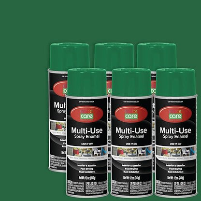 Spray Paint, 12 oz, 6-Pack (Gloss Dark Green) – All-Purpose, Indoor & Outdoor, Rust Resistant, for Wood, Metal, Plastic & Masonry - color: Dark Green