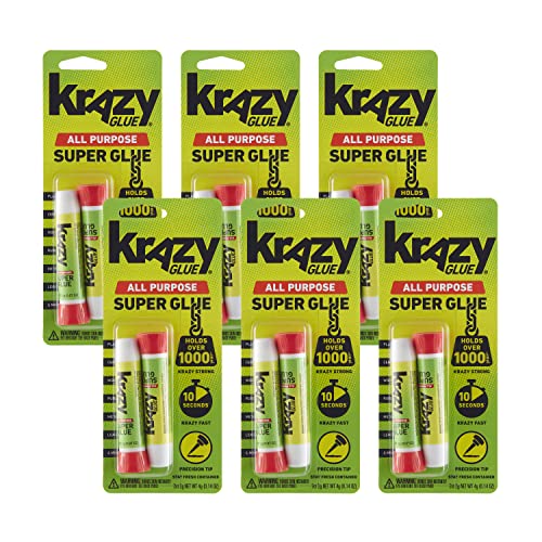 Krazy Glue All Purpose Instant Superglue, 2 g, (6 x 2 Packs) - size: 12 Count