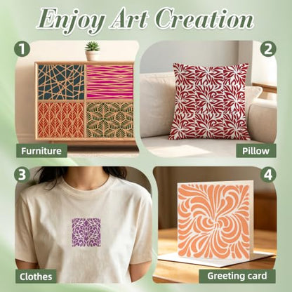 Geometric Texture Stencils for Crafts Reusable 25Pcs Stencils(6X6 Inch) - color: Texture 31