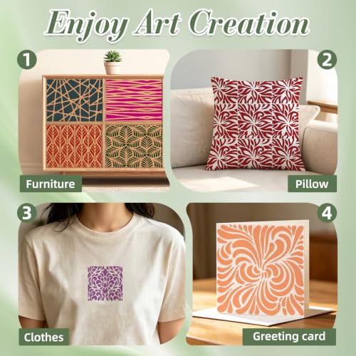 Geometric Texture Stencils for Crafts Reusable 25Pcs Stencils(6X6 Inch) - color: Texture 31