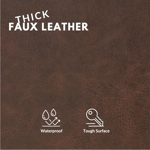 Faux Leather Fabric, Thick Durable Synthetic Repholstery Leather Vinyl, Soft Touch Distressed DIY and Craft Material - 5 Yard Roll (Cocoa) - color: Cocoa, size: 5 Yard Roll
