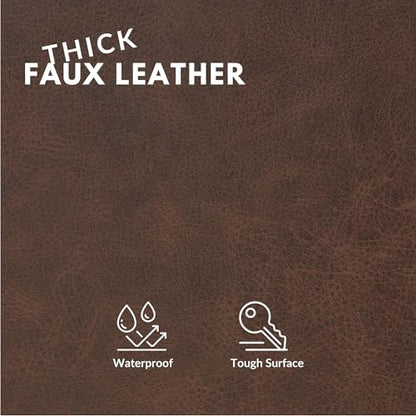 Faux Leather Fabric, Thick Durable Synthetic Repholstery Leather Vinyl, Soft Touch Distressed DIY and Craft Material - 5 Yard Roll (Cocoa) - color: Cocoa, size: 5 Yard Roll