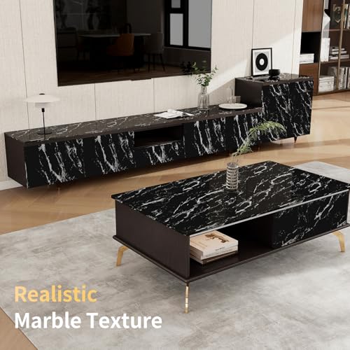 Glossy Marble Contact Paper Peel and Stick Wallpaper 17.7"x197" Black - color: Black, size: 17.7"W x 197"L