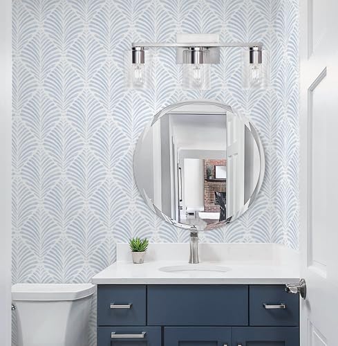 Safiyya Peel and Stick Wallpaper Boho Contact Paper 17.3"x393" Blue Geometric Modern Wall Paper Self Adhesive Removable Wallpaper for Bedroom Vinyl Rolls - color: Blue and White, size: 17.3" x 393"