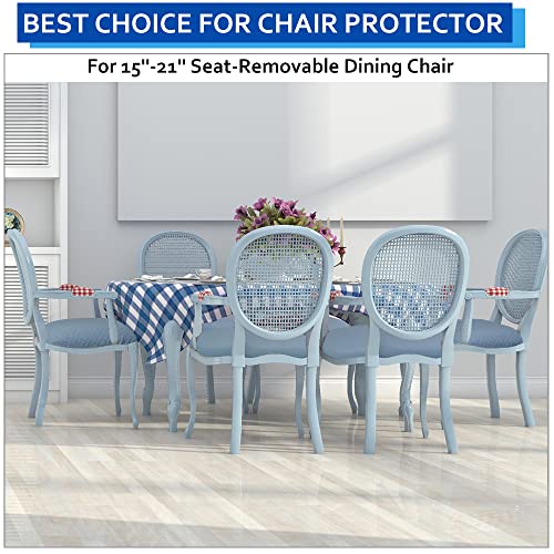 BUYUE Dining Room Chair Seat Covers Set of 6, TPU not Mixed, Friendly Jacquard Fabric Stretch Washable Slipcover for Kitchen Seat Cushions, Sky Blue-6PCS - color: Sky Blue, size: 6pcs