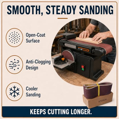 4x36 Sanding Belts, 12 Pack, Aluminum Oxide, 80/120/150/240/400 Grit - size: 4 x 36 in, 12-Pack