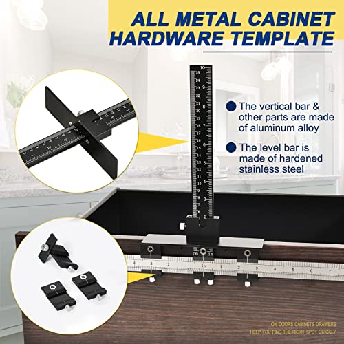 Cabinet Handle Jig, Template Tool for Hardware Installation Hole Drilling