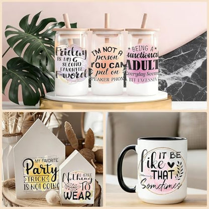 4 Sheets Rub on Transfers for Crafts, Animal Satirical Quotes Furniture Transfers for Wood, Glass, Plastic & Ceramics, Decorative Decals - style: Animal Satirical Quotes