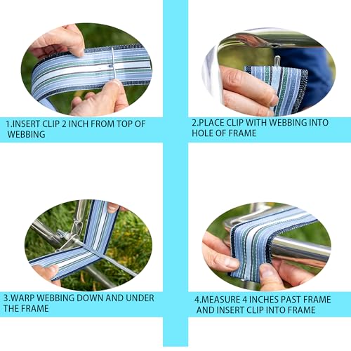 50PCS Lawn Chair Webbing Clips, Metal Spring Alloy Clips for Lounge Chair Patio Furniture Frame Repair Replacement Sofa Upholstery Fixing - size: 50pcs