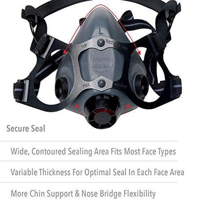 Honeywell Safety Products Multi-Purpose Reusable Half Mask MC/P100 Respirator Convenience Pack, Medium (RWS-54031)