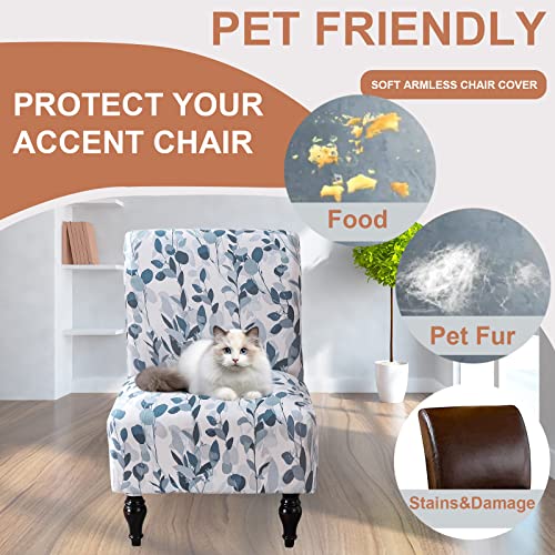 Eco-Ancheng Armless Chair Slipcover Removable Armless Accent Chairs Covers Washable Armless Slipper Chair Slipcover Printed Armless Chair Furniture Protector Covers for Living Dining Room Hotel - color: A38