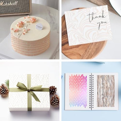 16 Pcs 6x6 Inch Geometric Stencils for Painting,Reusable Abstract Layering Stencils with Texture Bubble Dot Waves Stone Crackle Splatter Patterns for Furniture,Floor,Canvas & DIY Home Decor