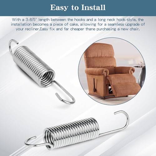3-5/8" Recliner Springs Replacement, Stainless Steel, 4-Pack