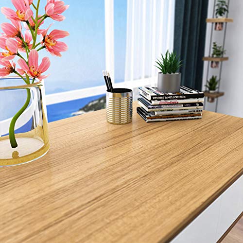VEELIKE 15.7''x118'' Natural Brown Wood Contact Paper Peel and Stick Countertops Waterproof Wood Wallpaper for Cabinets Table Furniture Self Adhesive Removable Woodgrain Contact Paper for Countertops - size: 15.7" x 118"