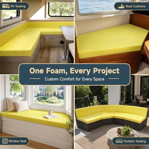 Custom Cut Foam High Density Upholstery Foam Replacement Cushion Pad