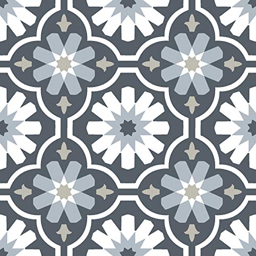 FloorPops FP2944 Sevilla Peel & Stick Floor Tiles, Multicolor (Pack of 6) - size: 60"L x 24"W x 0.06"T (Pack of 6)