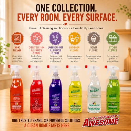 La's Totally Awesome Wood Cleaner Spray for Wood Furniture, Tables, Cabinets, Shelves & More, Everyday Wood Surface Cleaner, 32 Fl Oz, Pack of 4 - size: 32 Fl Oz (Pack of 4)