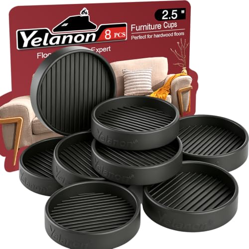 Non Slip Furniture Pads for Hardwood Floors -Yelanon 8Pcs 2.5” Coasters Cup - color: 8pcs2.5"round Black