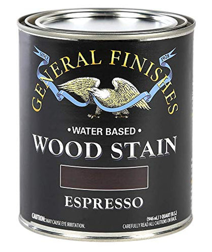 General Finishes Water Based Wood Stain, 1 Quart, Espresso - color: Espresso, size: 1 Quart