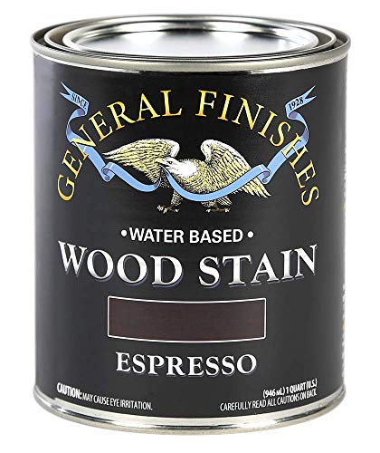 General Finishes Water Based Wood Stain, 1 Quart, Espresso - color: Espresso, size: 1 Quart