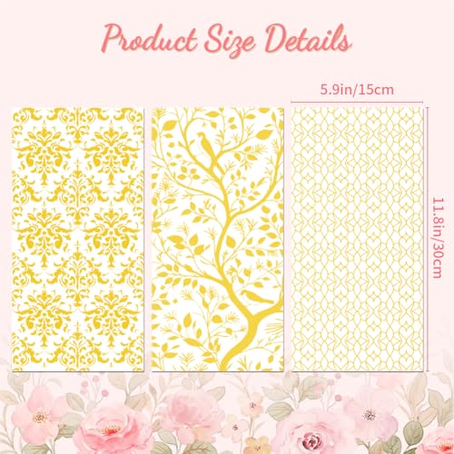 Peacoblue Golden Pattern Rub On Transfers for Furniture 6"x12" - style: Vintage Gold Pattern