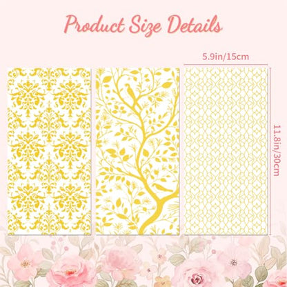 Peacoblue Golden Pattern Rub On Transfers for Furniture 6"x12" - style: Vintage Gold Pattern
