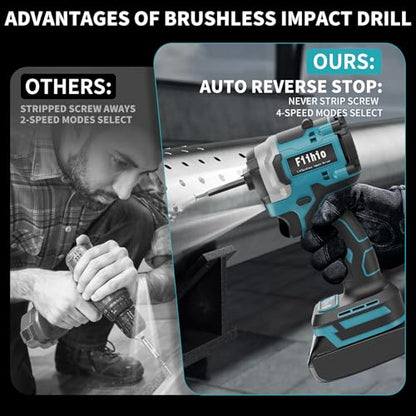 Cordless Impact Driver Compatible with Makita 18V Battery(Tool Only) - color: Blue