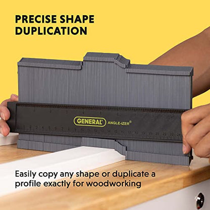 General Tools Locking Contour Gauge #834X with Extra Long Pins, Profile Gauge, Shape Duplicator, 10-Inch (254mm), Precisely Copy Irregular Shapes For Perfect Fit and Easy Cutting - size: 10-Inch with extra long pins, with lock