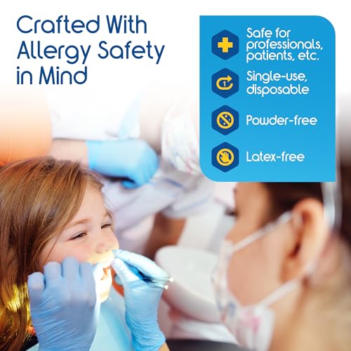 Inspire Nitrile Exam Gloves | The Original Quality Stretch Nitrile Light Blue | 4.5 Gloves Disposable Latex Free Medical EMT - size: XL
