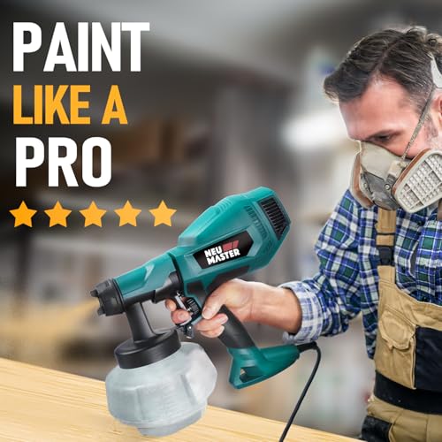NEU MASTER Paint Sprayer, 1200ML Container/4 Nozzles/3 Patterns Sprayer Gun