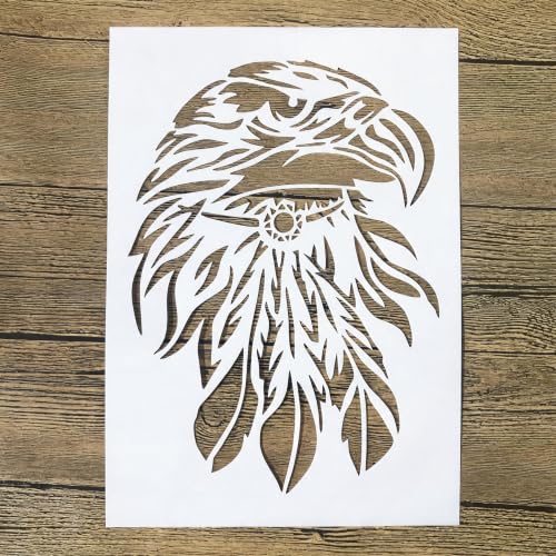 TIAMECH A4 Reusable Eagle Head Stencil for Painting - color: Eagle Head