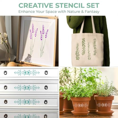 12 Pack Stencils for Crafts Reusable, Border Stencils