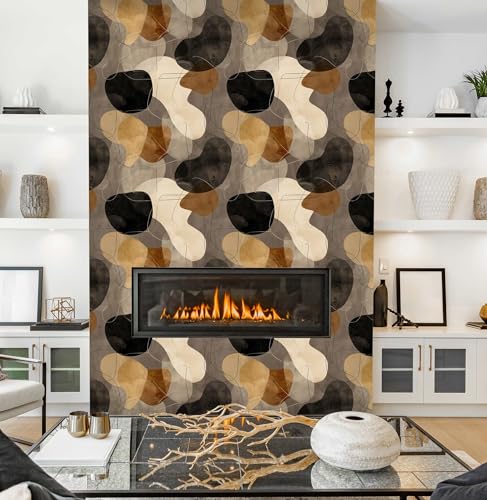 Modern Abstract Peel and Stick Wallpaper, Neutral Geometric Wallpaper