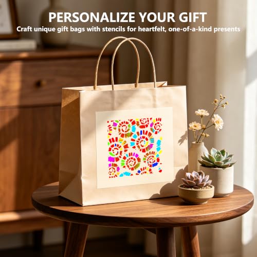 16Pcs Reusable Texture Stencils, Art Deco Spray Painting Stencils for Wood Fabric Furniture Canvas Plastic DIY Crafts